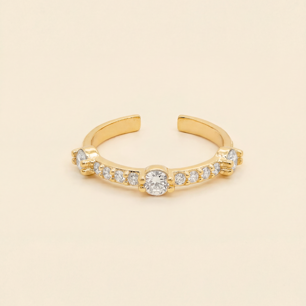 "Je suis Précieuse" - Bague éclatante ajustable en Gold Filled